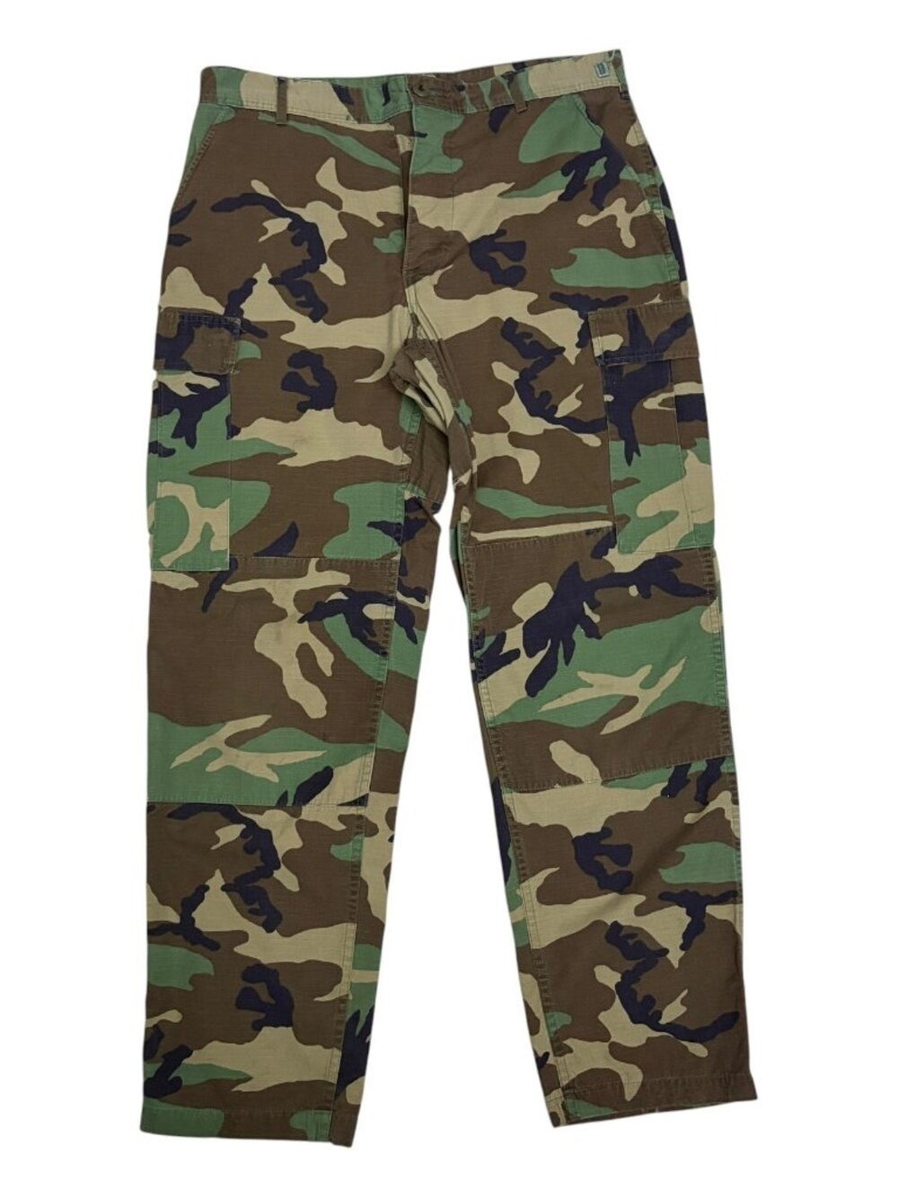 US ARMY Camo Cargo Pants Woodland Combat Vintage Trousers Mens Medium